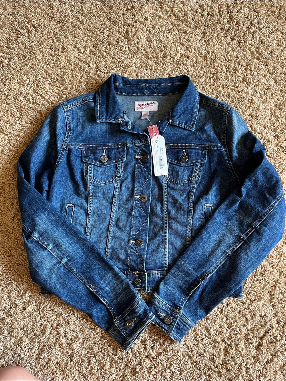 NWT, girls denim jacket, size large